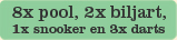 Pool, Biljart, Snooker, Darts
